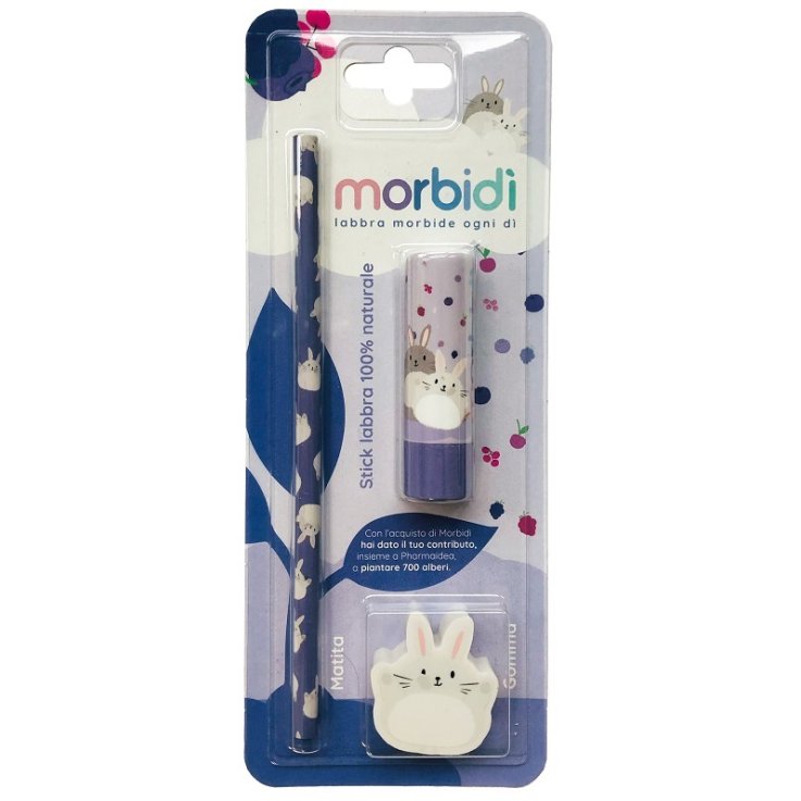 MORBIDI' KIT DISEGNO FRUTTI DI BOSCO STICK LABBRA + MATITA +GOMMA DA CANCELLARE MORBIDI' KIT DISEGNO FRUTTI DI BOSCO STICK LABBRA + MATITA +GOMMA DA CANCELLARE