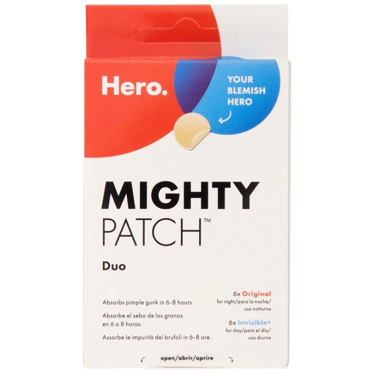 CEROTTO IDROCOLLOIDALE ANTIACNE HERO MIGHTY PATCH DUO ORIGINAL 6 PEZZI + INVISIBLE 6 PEZZI CEROTTO IDROCOLLOIDALE ANTIACNE HERO MIGHTY PATCH DUO ORIGINAL 6 PEZZI + INVISIBLE 6 PEZZI