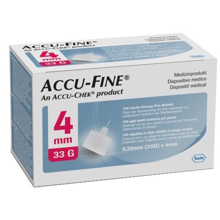 ACCUFINE Ago per insulina 33g 4mm 100pz ACCUFINE Ago per insulina 33g 4mm 100pz
