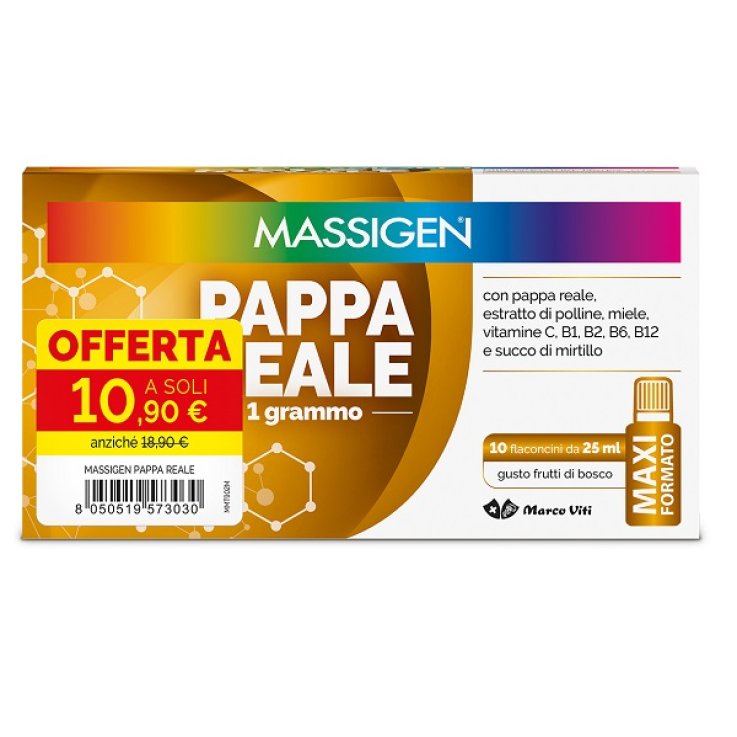 MASSIGEN PAPPA REALE 10 FLACONCINI DA 25 ML 10,90 E MASSIGEN PAPPA REALE 10 FLACONCINI DA 25 ML 10,90 E