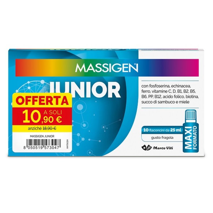 MASSIGEN JUNIOR 10 FLACONCINI DA 25 ML 10,90 E MASSIGEN JUNIOR 10 FLACONCINI DA 25 ML 10,90 E