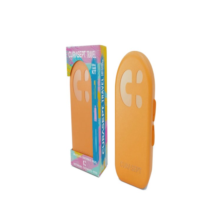 CURASEPT TRAVEL ARANCIO 1 SPAZZOLINO + 1 DENTIFRICIO 20 ML +3 PICKS