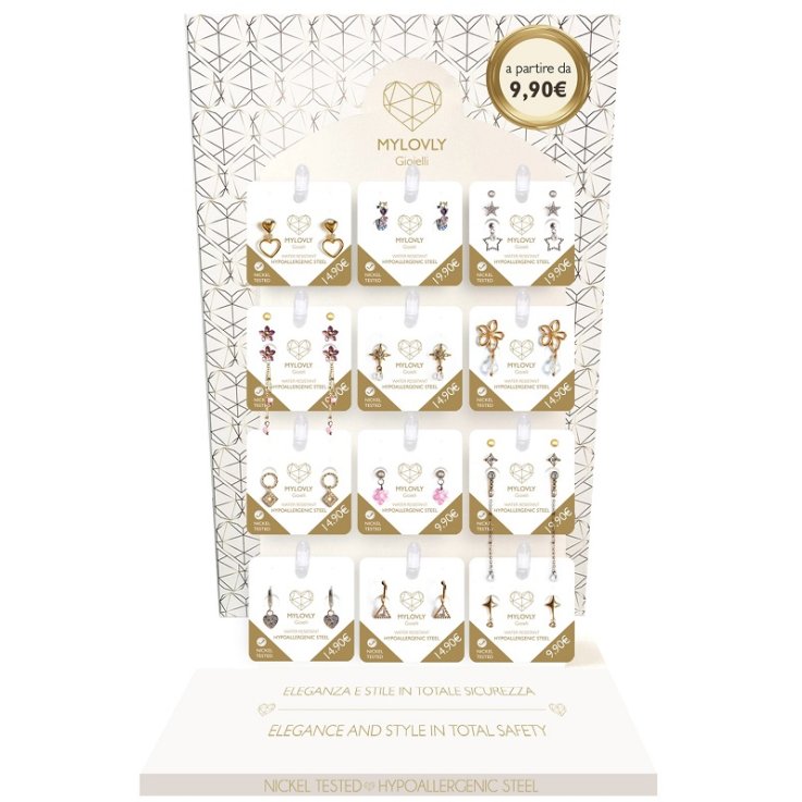 MY LOVLY GIOIELLI GIRLY ORECCHINO IN ACCIAIO IPOALLERGENICOSTELLA CRISTALLO PAVE' ARGENTO