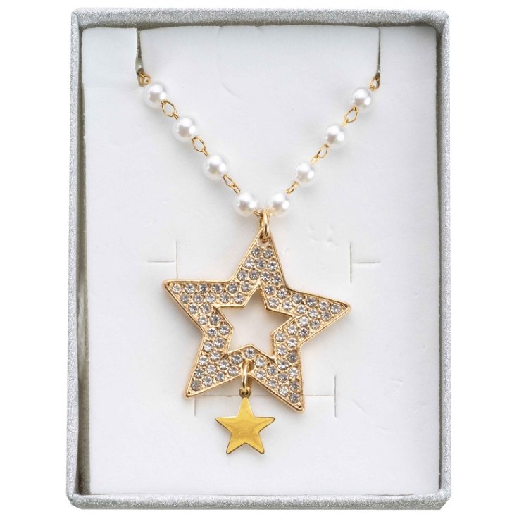 COLLANA STELLA BRILLANTINI ORO