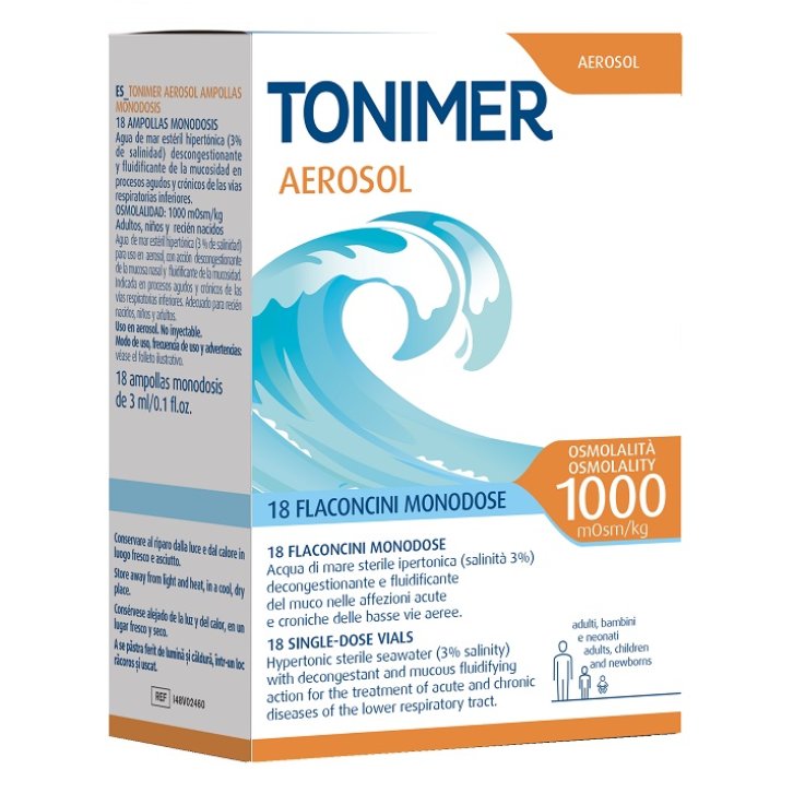 TONIMER AEROSOL 1000MOSM/KG 18 FLACONCINI MONODOSE DA 3 ML TONIMER AEROSOL 1000MOSM/KG 18 FLACONCINI MONODOSE DA 3 ML