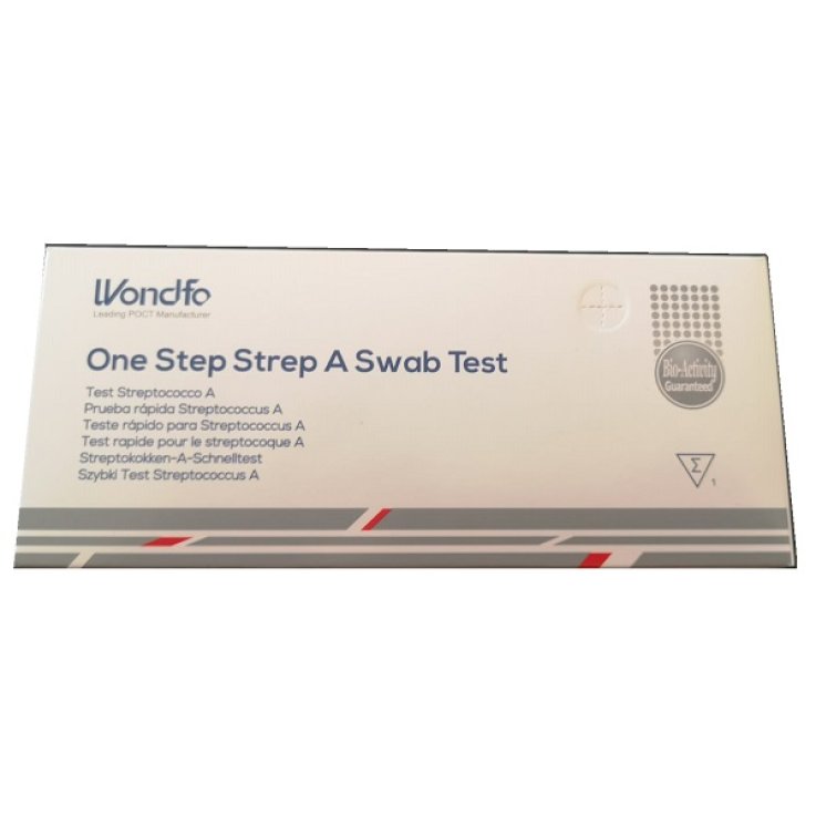 TEST AUTODIAGNOSTICO ONE STEP STREP A RILEVAZIONE QUALITATIVA ANTIGENE STREPTOCOCCO A IN TAMPONE FARINGEO 1 PEZZO