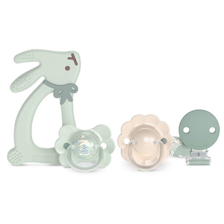 SUAVINEX WONDERLAND SET REGALO VERDE CON ANELLO DENTIZIONE +2 SUCCHIETTI CON TETTARELLA IN SILICONE SX PRO 0+/6 MESI +CLIP COORDINATA SUAVINEX WONDERLAND SET REGALO VERDE CON ANELLO DENTIZIONE +2 SUCCHIETTI CON TETTARELLA IN SILICONE SX PRO 0+/6 MESI +CLIP COORDINATA