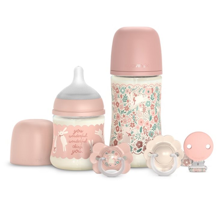 SUAVINEX WONDERLAND WELCOME SET ROSA CON BIBERON DA 150 E 270 ML + SUCCHIETTI 0-6 MESI CON TETTARELLA IN SILICONE SX PRO+ CLIP COORIDNATA SUAVINEX WONDERLAND WELCOME SET ROSA CON BIBERON DA 150 E 270 ML + SUCCHIETTI 0-6 MESI CON TETTARELLA IN SILICONE SX PRO+ CLIP COORIDNATA