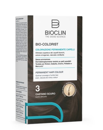 Bioclin Bio Colorist Colorazione Permanente 3 Castano Scuro - Kit Completo  - Farmapanda Srl