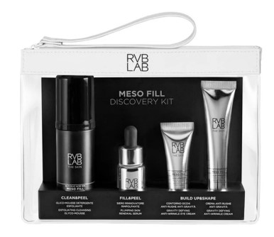 RVB KIT DISCOVERY MESOFILL 1 MOUSSE DETERGENTE MINI 50 ML + 1 SIERO MINI 15 ML + 1 CONTORNO OCCHI MINI 5 ML + 1 CREMA VISO MINI 20 ML + 1 POCHETTE - Farmapanda Srl