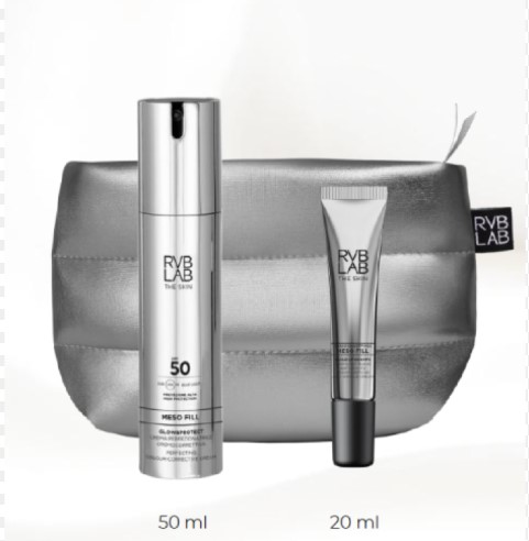 RVBLAB KIT MESOFILL 2025 GLOW&PROTECT CREMA PERFEZIONATRICE CROMOCORRETTIVA SPF50 50 ML + BUILD UP&SHAPE CREMA ANTI RUGHE ANTI GRAVITA' 20 ML - Farmapanda Srl