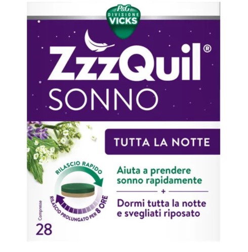 VICKS ZZZQUIL SONNO TUTTA LA NOTTE 28 COMPRESSE - Farmapanda Srl