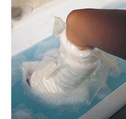ACQUASTOP MEZZA GAMBA COPERTURA RIUTILIZZABILE PER LA PROTEZIONE, DURANTE LA DOCCIA O IL BAGNO, DEGLI ARTI CON GESSI E BENDAGGI - Farmapanda Srl