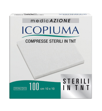 ICOPIUMA GARZA COMPRESSA IN TESSUTO NON TESSUTO ADESIVA 10X10 CM 100 PEZZI - Farmapanda Srl