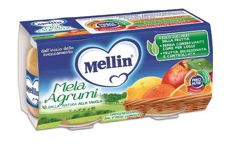 MELLIN OMOGENEIZZATO MELA AGRUMI 100 G 2 PEZZI - Farmapanda Srl