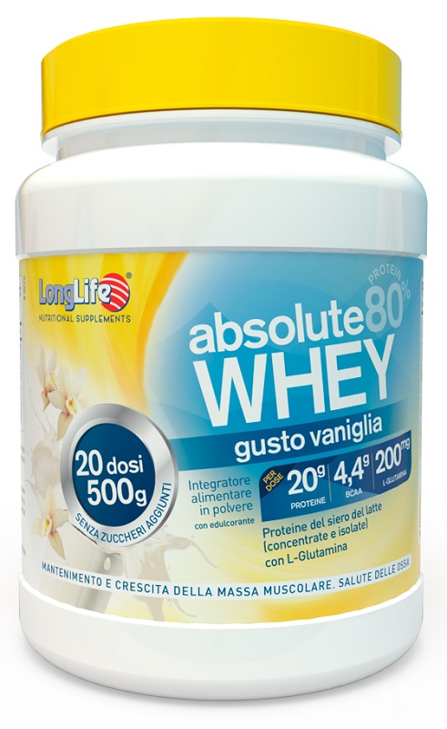 LONGLIFE ABSOLUTE WHEY VANIGLIA 500 G - Farmapanda Srl