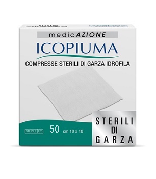 ICOPIUMA GARZA COMPRESSA IDROFILA 10X10CM 50 PEZZI - Farmapanda Srl