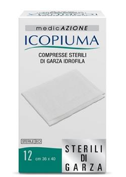 ICOPIUMA GARZA COMPRESSA IDROFILA 36X40CM 12 PEZZI - Farmapanda Srl