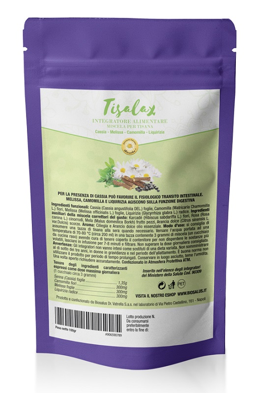 TISALAX MISCELA DI ERBE 100 G TAGLIO TISANA - Farmapanda Srl