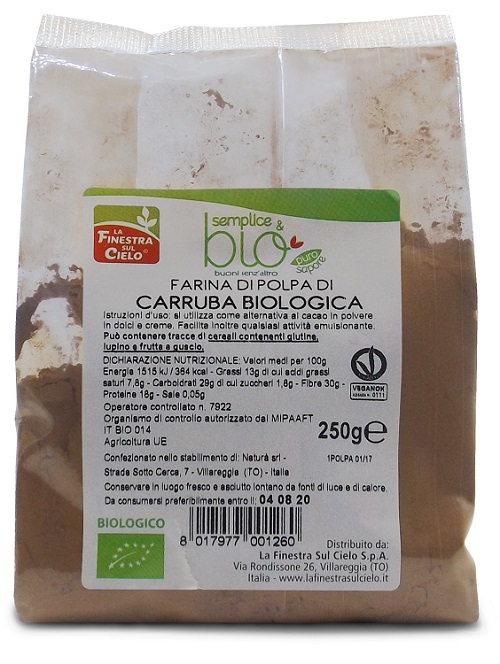 POLPA DI CARRUBA FARINA BIO 250 G - Farmapanda Srl