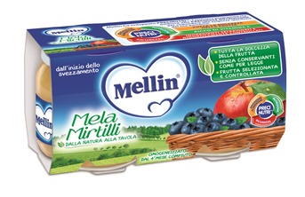MELLIN OMOGENEIZZATO MELA MIRTILLO 100 G 2 PEZZI - Farmapanda Srl