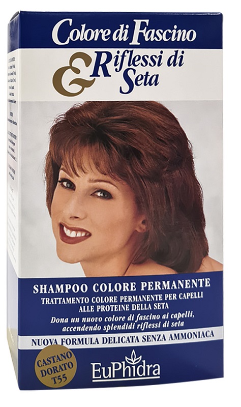 EUPHIDRA COLORE DI FASCINO & RIFLESSI DI SETA SHAMPOO COLORE PERMANENTE 55 CASTANO DORATO 120 ML - Farmapanda Srl