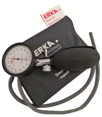 SFIGMOMANOMETRO ANEROIDE KOBOLD ERKA  SCALA DA 300 MMHG CON SUDDIVISIONE DI 2 MM  MANOMETRO DI PRECISIONE IN ALLUMINIO ANODIZZATO E MONOPALLA INCORPORATA  MODELLO A 1 TUBO - Farmapanda Srl