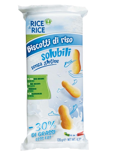 RICE&RICE BISCOTTI DI RISO SOLUBILI 30% GRASSI IN MENO 120 G - Farmapanda Srl