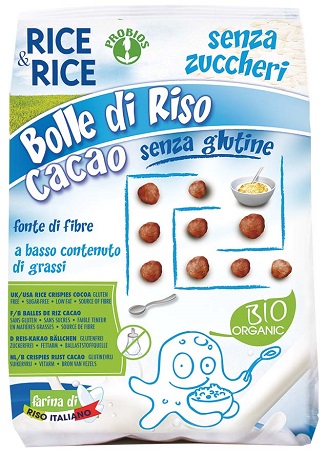 RICE&RICE BOLLE DI RISO AL CACAO 150 G SENZA LIEVITO - Farmapanda Srl