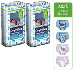 PANNOLINO HUGGIES DRYNITES GIRL PYJAMA PANTS 4/7 ANNI M 17/30KG 10 PEZZI - Farmapanda Srl