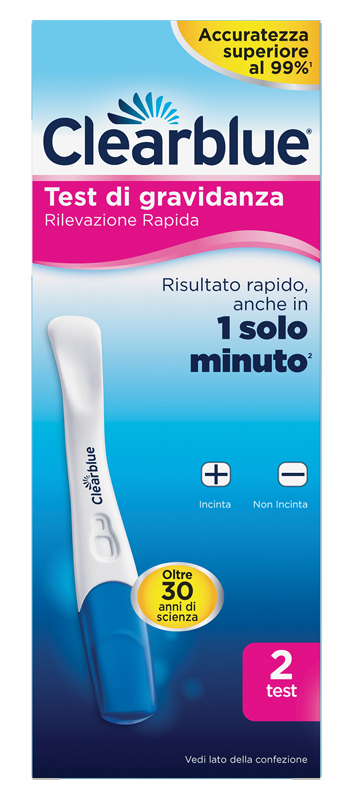 TEST DI GRAVIDANZA CLEARBLUE RILEVAZIONE RAPIDA 2 PEZZI - Farmapanda Srl