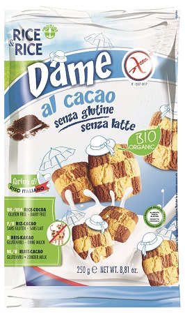 RICE&RICE DAME DI RISO CON CACAO SENZA LATTE 250 G - Farmapanda Srl