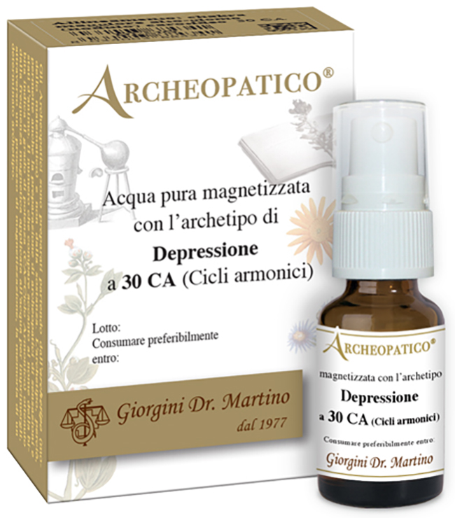 ARCHEOPATICO ACQUA PURA MAGNETIZZATA CON ARCHETIPO DEPRESSIONE A 30 CICLI ARMONICI 10 ML - Farmapanda Srl