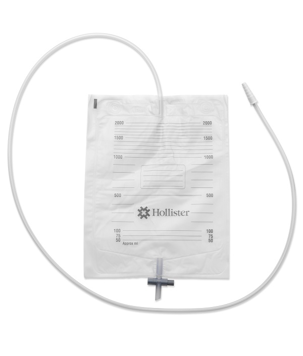SACCA URINA DA LETTO HOLLISTER VOLUME 2 LITRI CON SISTEMA ANTIREFLUSSO E RUBINETTO DI SCARICO TUBO IN PVC 90CM 30 PEZZI - Farmapanda Srl