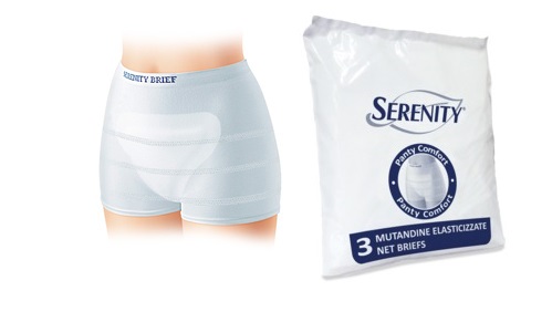 MUTANDINA A RETE PER INCONTINENZA SERENITY PANTY COMFORT XL 3 PEZZI - Farmapanda Srl