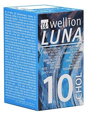 WELLION LUNA 10 STRIPS STRISCE PER MISURAZIONE COLESTEROLO - Farmapanda Srl