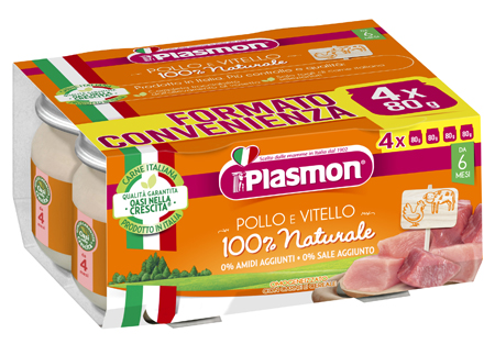 PLASMON OMOGENEIZZATO POLLO VITELLO 4 PEZZI 80 G - Farmapanda Srl