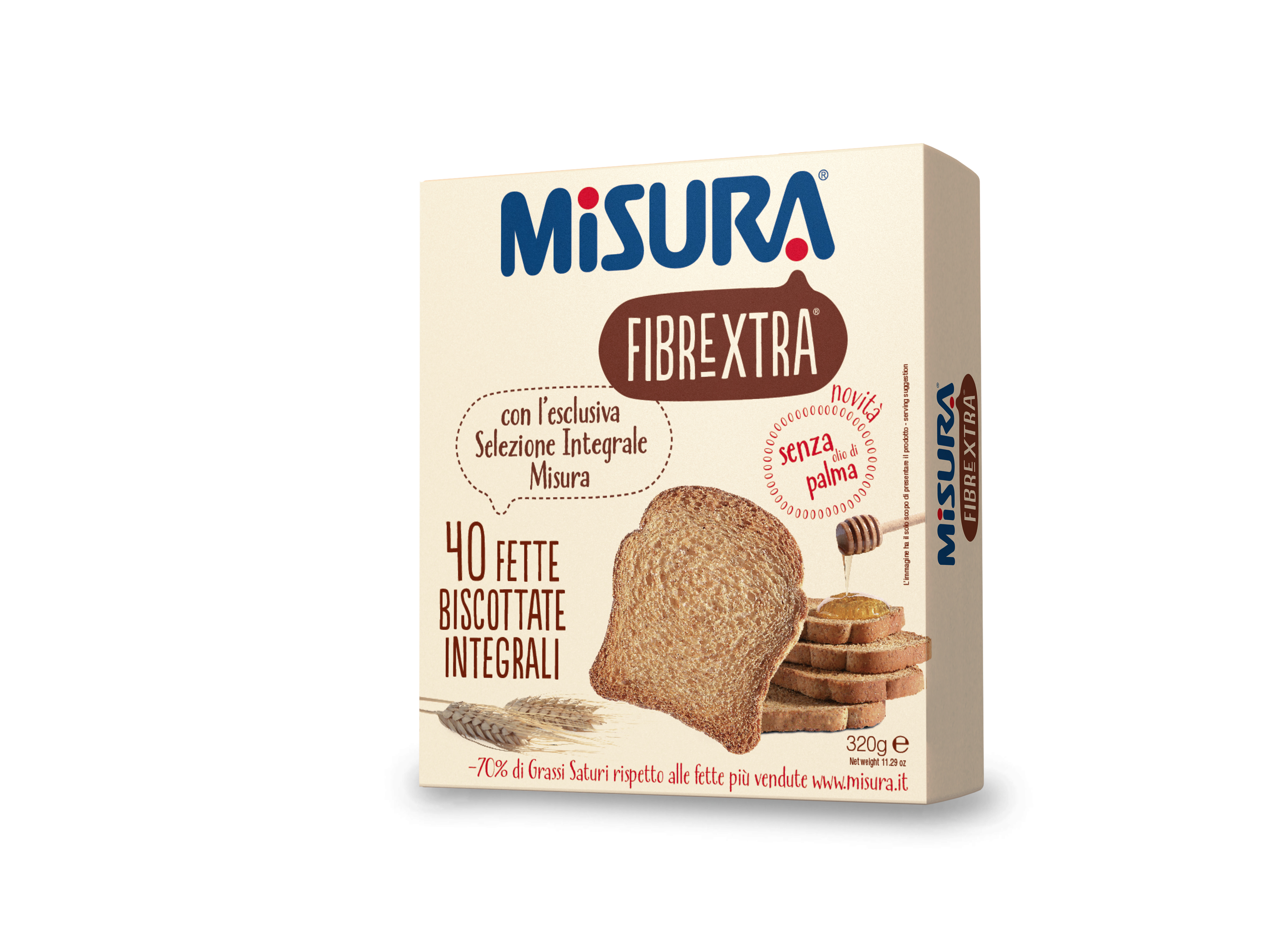 MISURA FETTE FIBRE EXTRA 100% INTEGRALI 320 G - Farmapanda Srl