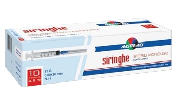 SIRINGA PER VENIPUNTURA MASTER-AID 2,5 ML 10 GAUGE 23 PEZZI - Farmapanda Srl