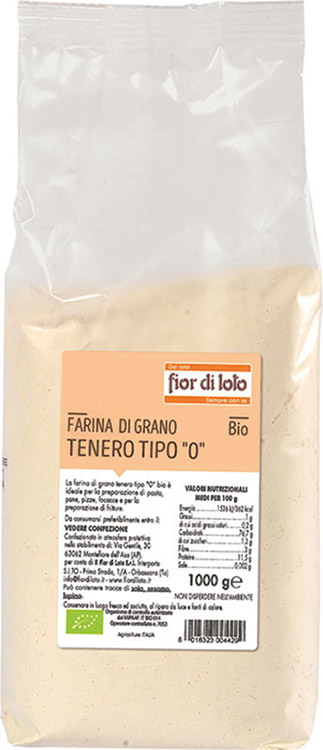 FARINA FINE DI GRANO TENERO 0 BIOLOGICO 1000 G - Farmapanda Srl