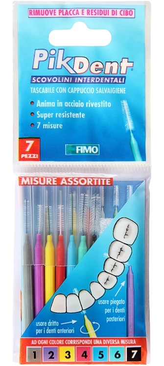 PIKDENT STUZZICOLINO 1 BUSTINA CON 7 MISURE ASSORTITE - Farmapanda Srl