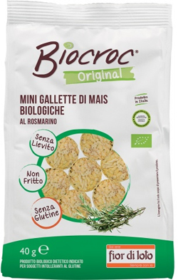 BIOCROC MINI GALLETTE DI MAIS ROSMARINO BIO 40 G - Farmapanda Srl
