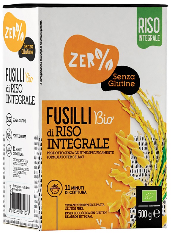 ZERO% GLUTINE FUSILLI DI RISO INTEGRALE SENZA GLUTINE BIO 500 G - Farmapanda Srl