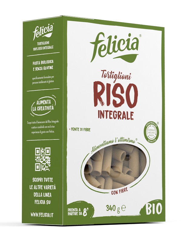 FELICIA BIO RISO INTEGRALE TORTIGLIONI 340 G - Farmapanda Srl