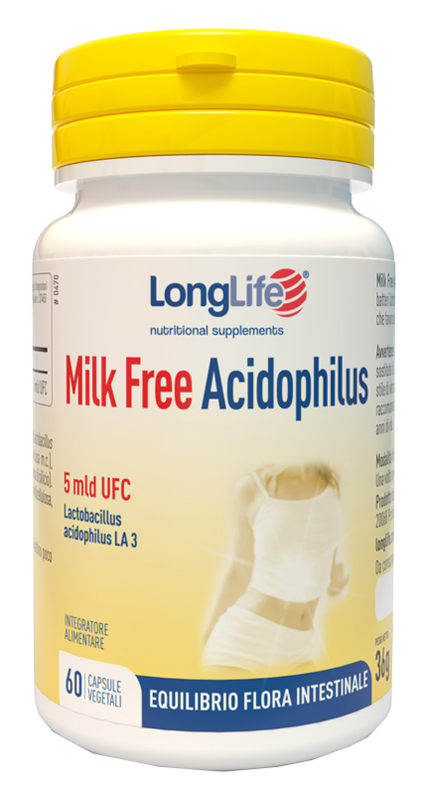 LONGLIFE MILK FREE ACIDOPHILUS 60 CAPSULE VEGETALI - Farmapanda Srl