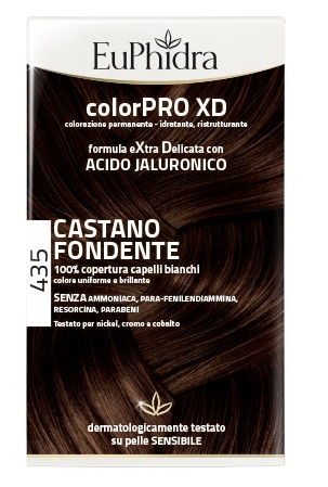 EUPHIDRA COLORPRO XD 435 CASTANO FONDENTE GEL COLORANTE CAPELLI IN FLACONE + ATTIVANTE + BALSAMO + GUANTI - Farmapanda Srl