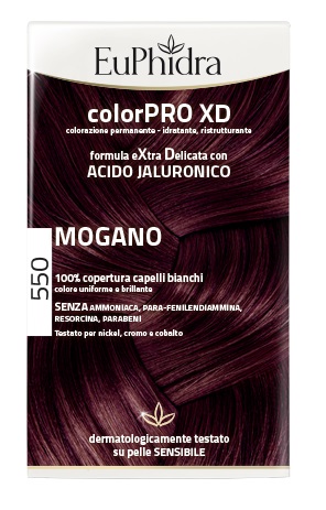 EUPHIDRA COLORPRO XD 550 MOGANO GEL COLORANTE CAPELLI IN FLACONE + ATTIVANTE + BALSAMO + GUANTI - Farmapanda Srl