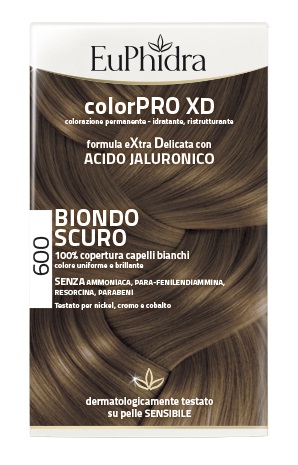 EUPHIDRA COLORPRO XD 600 BIONDO SCURO GEL COLORANTE CAPELLI IN FLACONE + ATTIVANTE + BALSAMO + GUANTI - Farmapanda Srl