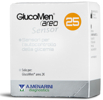 STRISCE MISURAZIONE GLICEMIA GLUCOMEN AREO SENSOR 25 PEZZI - Farmapanda Srl