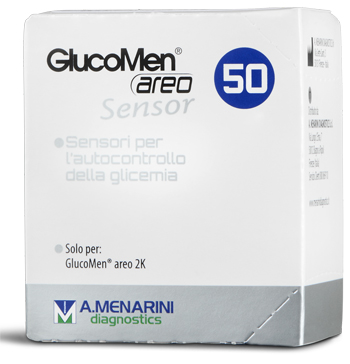 STRISCE MISURAZIONE GLICEMIA GLUCOMEN AREO SENSOR 50 PEZZI - Farmapanda Srl